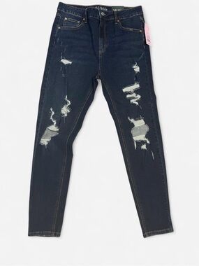 Wild Fable Women’s Distressed High Rise Skinny Jeans - Dark Blue